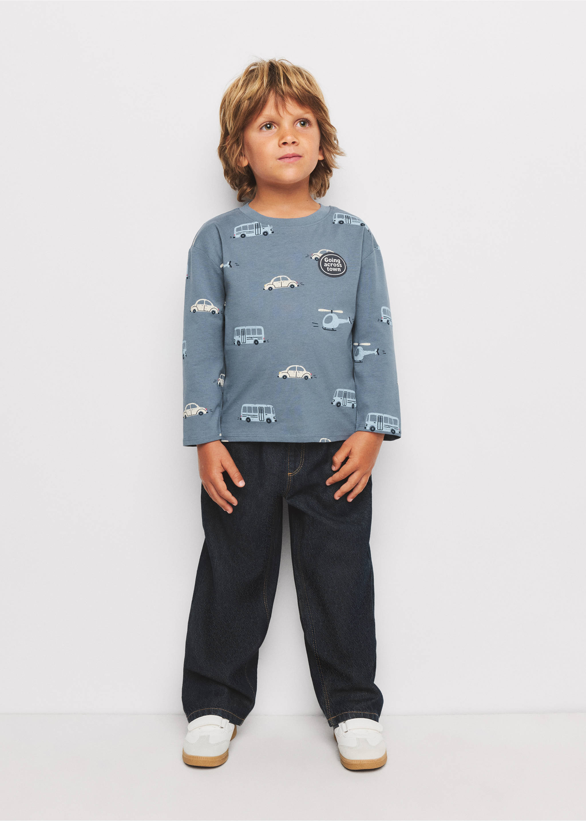 100% cotton T-shirt with designs - General plane, Blue. Ref: 37093304-00.