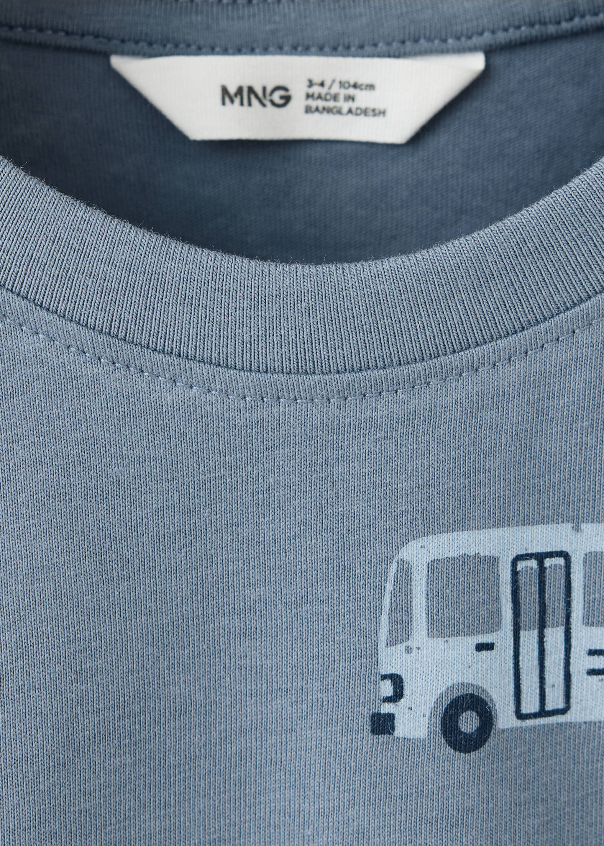 100% cotton T-shirt with designs - Details of the article 8, Blue. Ref: 37093304-00.