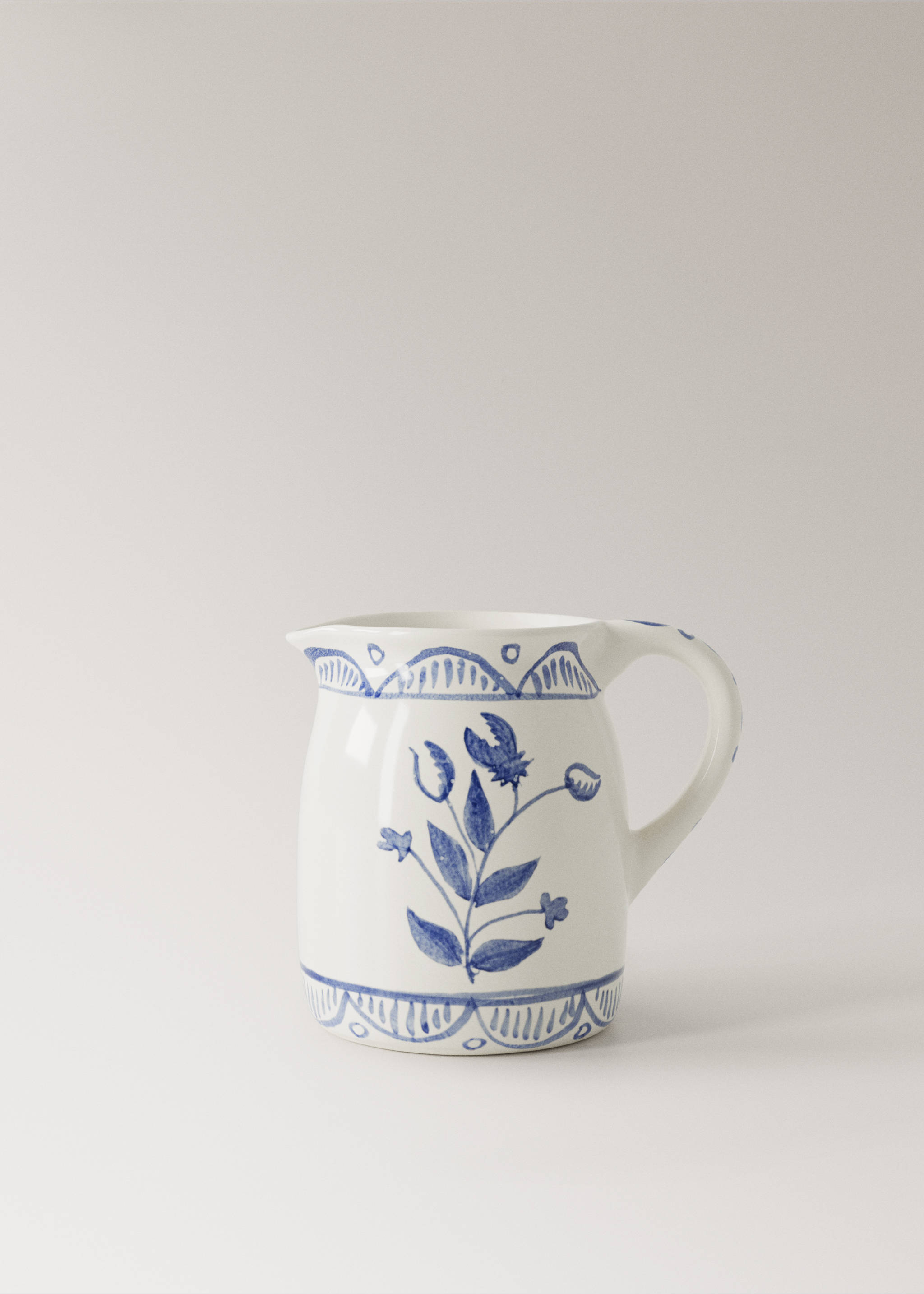 Hand-painted stoneware jar - Article without model, Blue. Ref: 37093307-00.