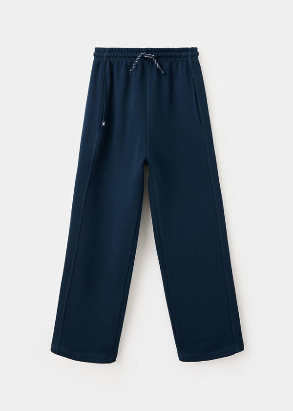 Cotton jogger-style trousers — Navy