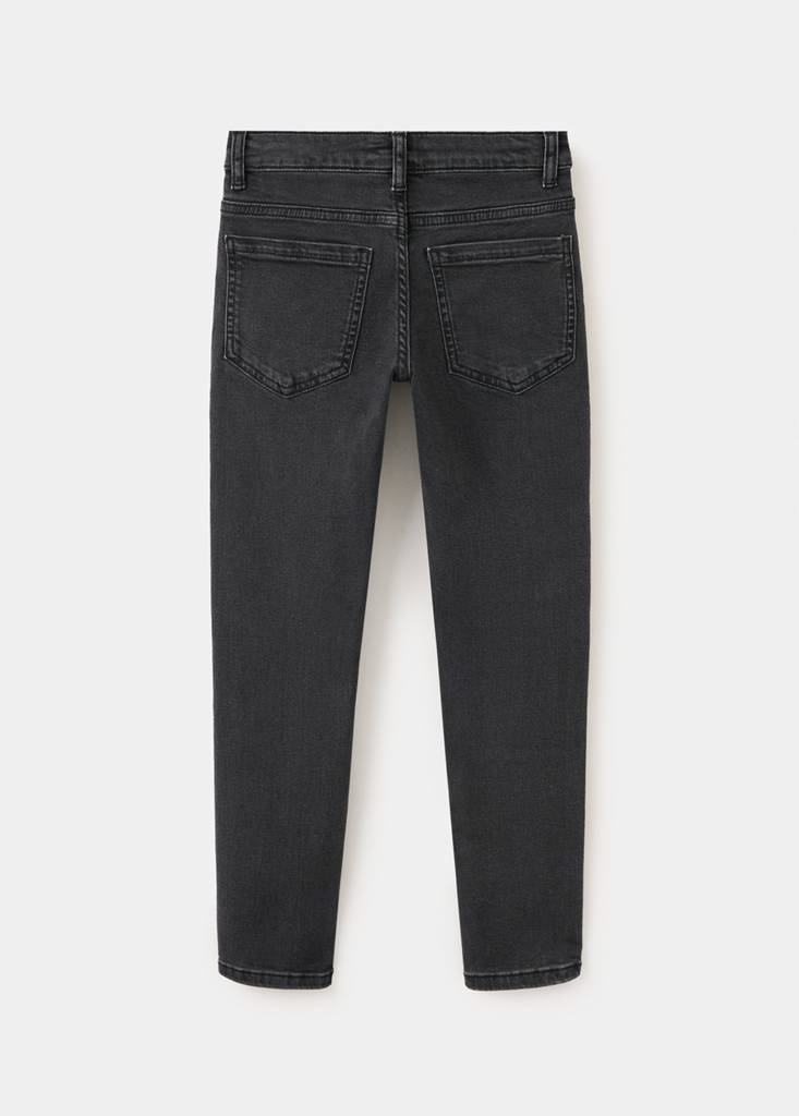 Skinny fit cotton jeans — Black denim