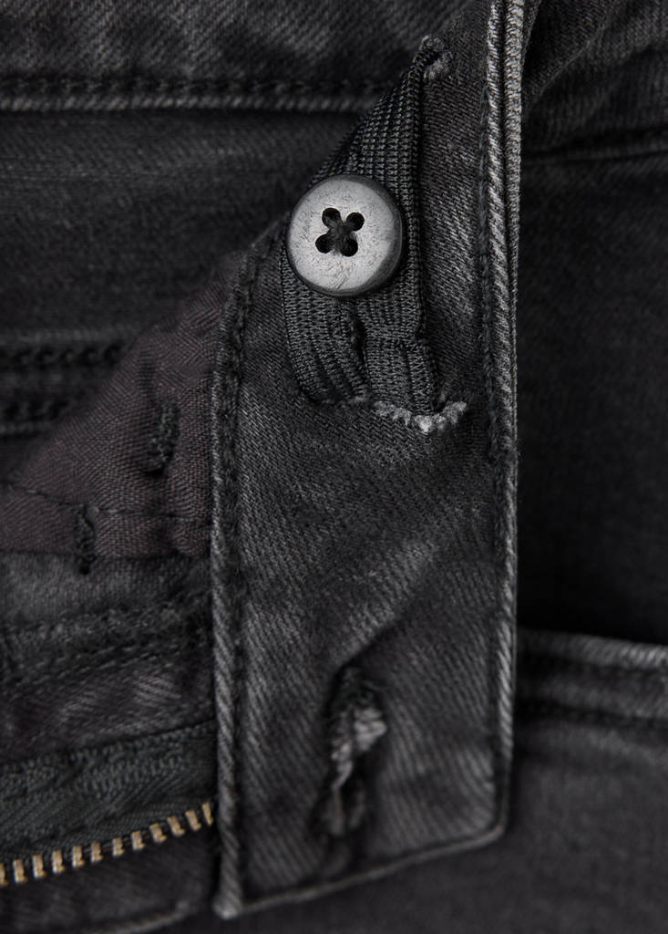 Skinny fit cotton jeans — Black denim
