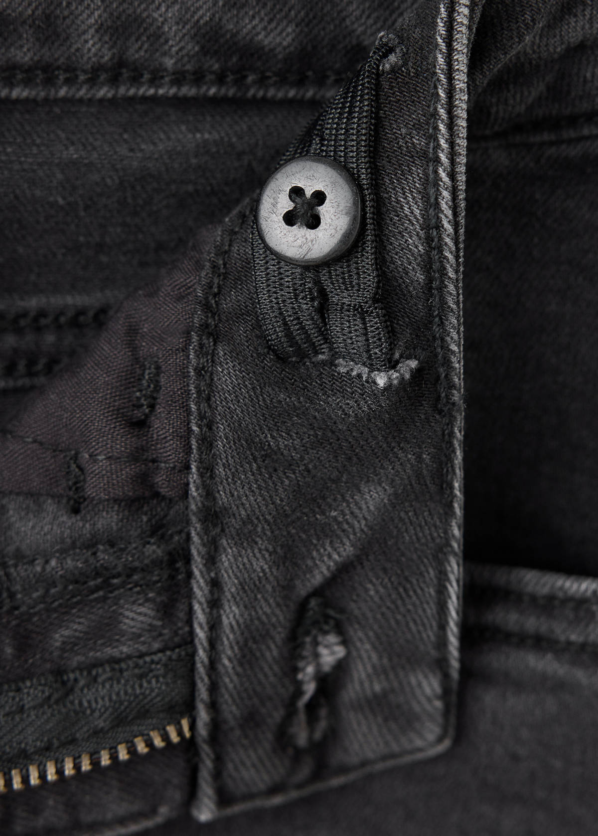 Skinny fit cotton jeans — Black denim