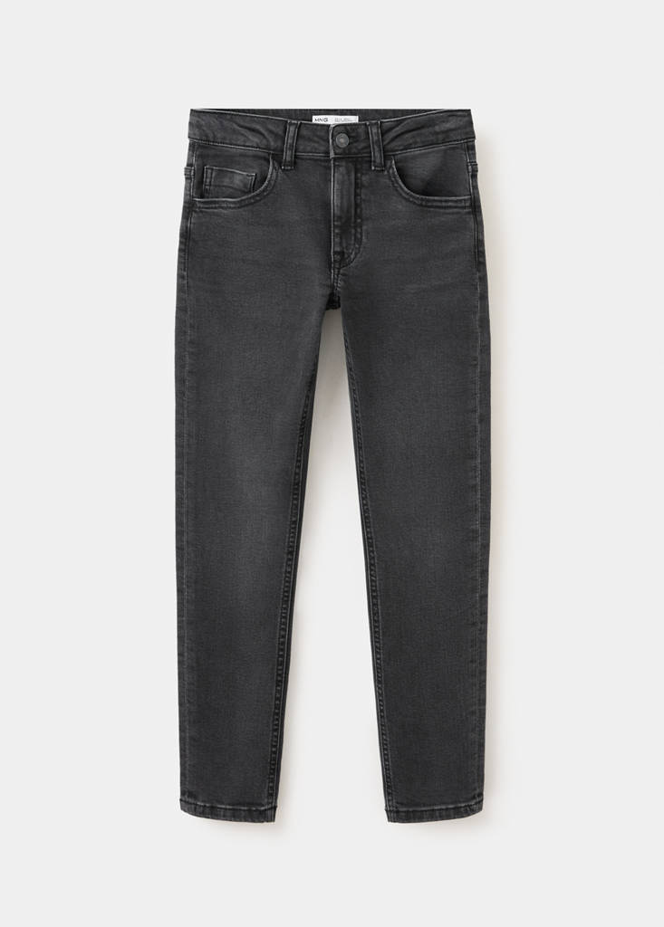 Skinny fit cotton jeans — Black denim