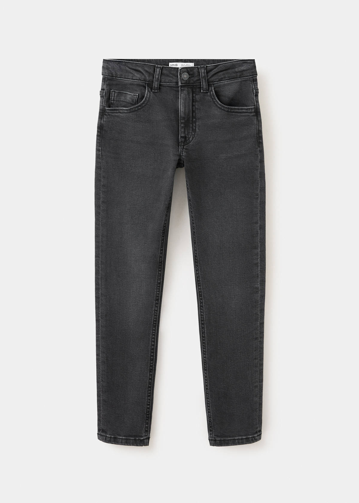 Skinny fit cotton jeans — Black denim