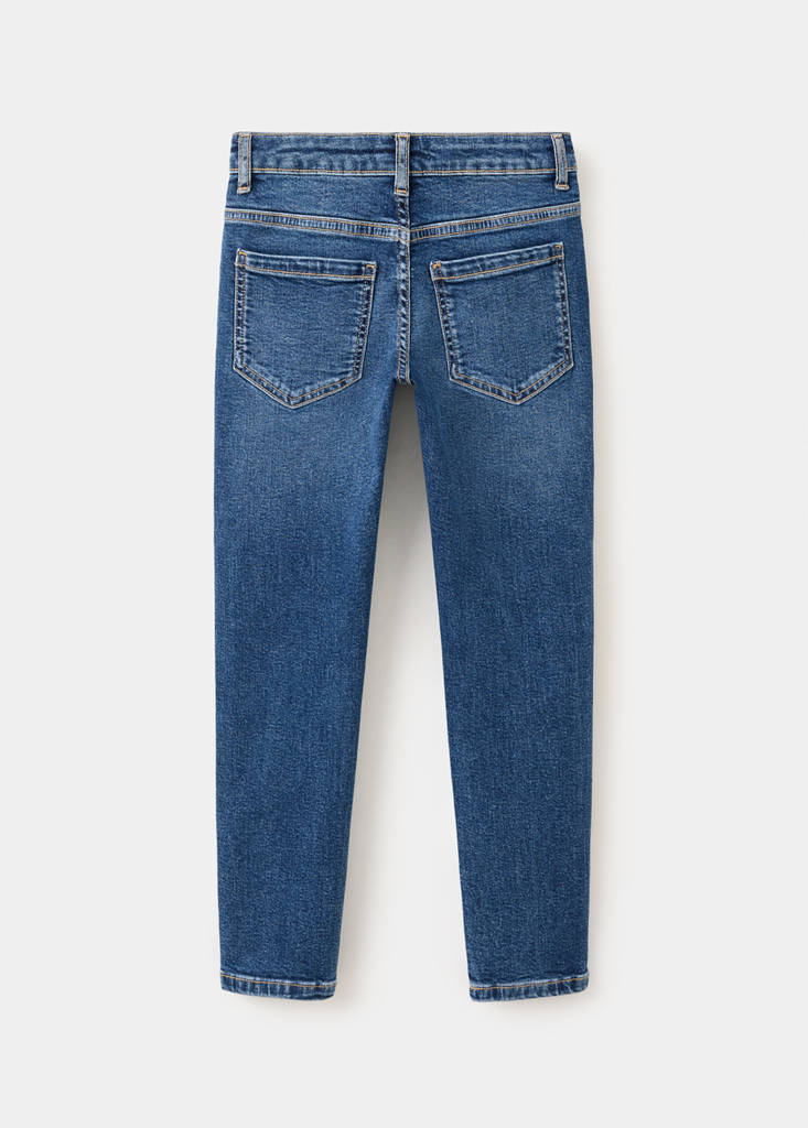 Skinny fit cotton jeans — Dark Blue