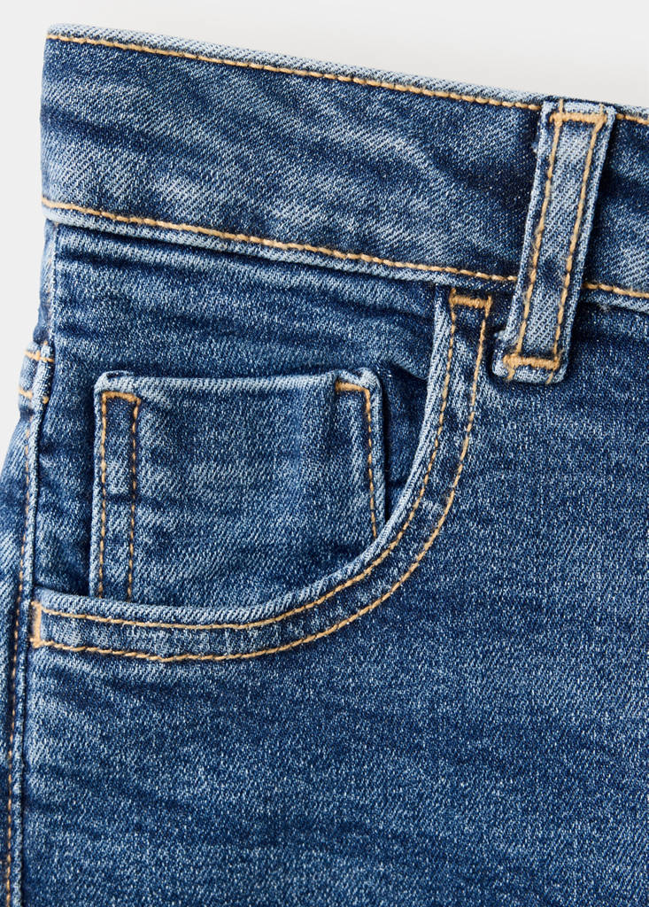 Skinny fit cotton jeans — Dark Blue