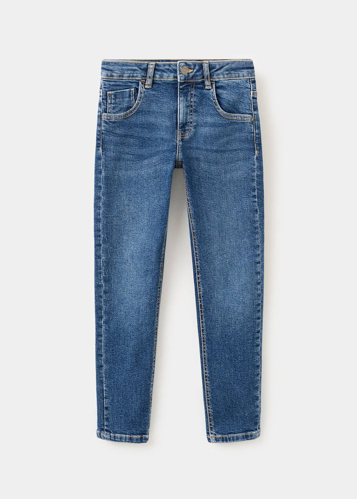 Skinny fit cotton jeans — Dark Blue
