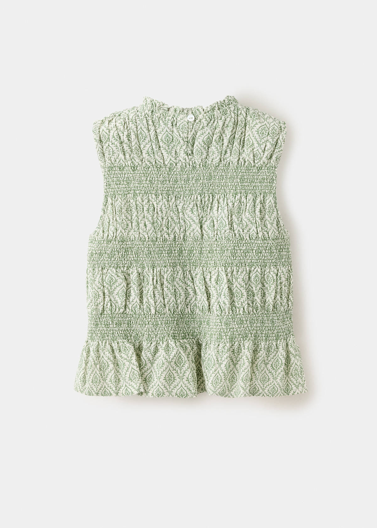 Printed ruched blouse — Pastel Green