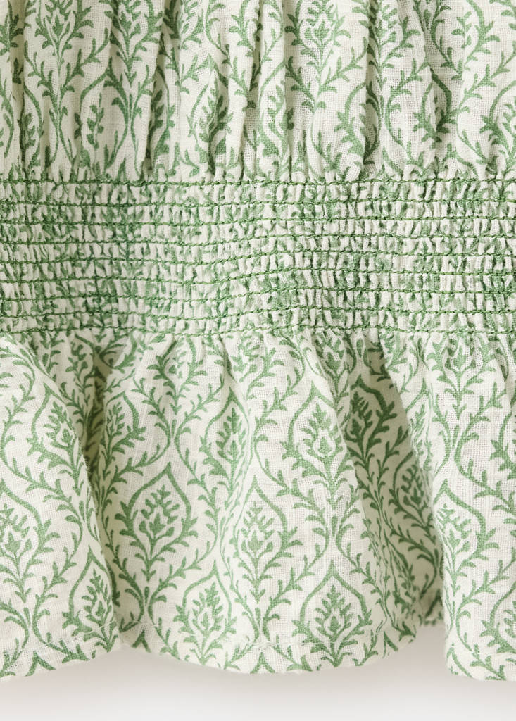 Ruched printed blouse — Pastel Green
