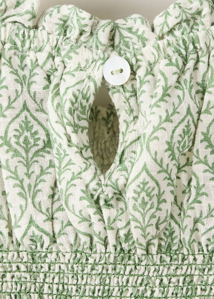 Ruched printed blouse — Pastel Green