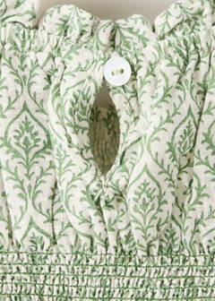 Printed ruched blouse — Pastel Green 5