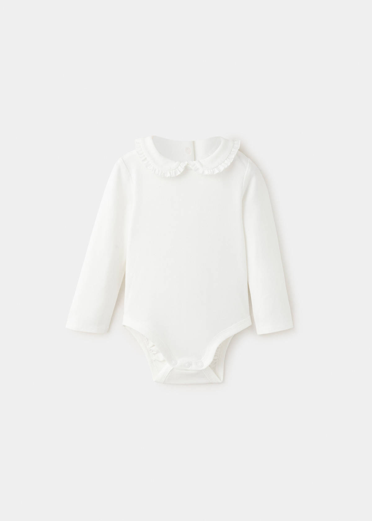 Cotton baby collar playsuit — Off White