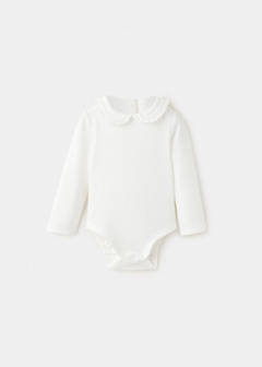 Cotton baby collar playsuit — Off White 1