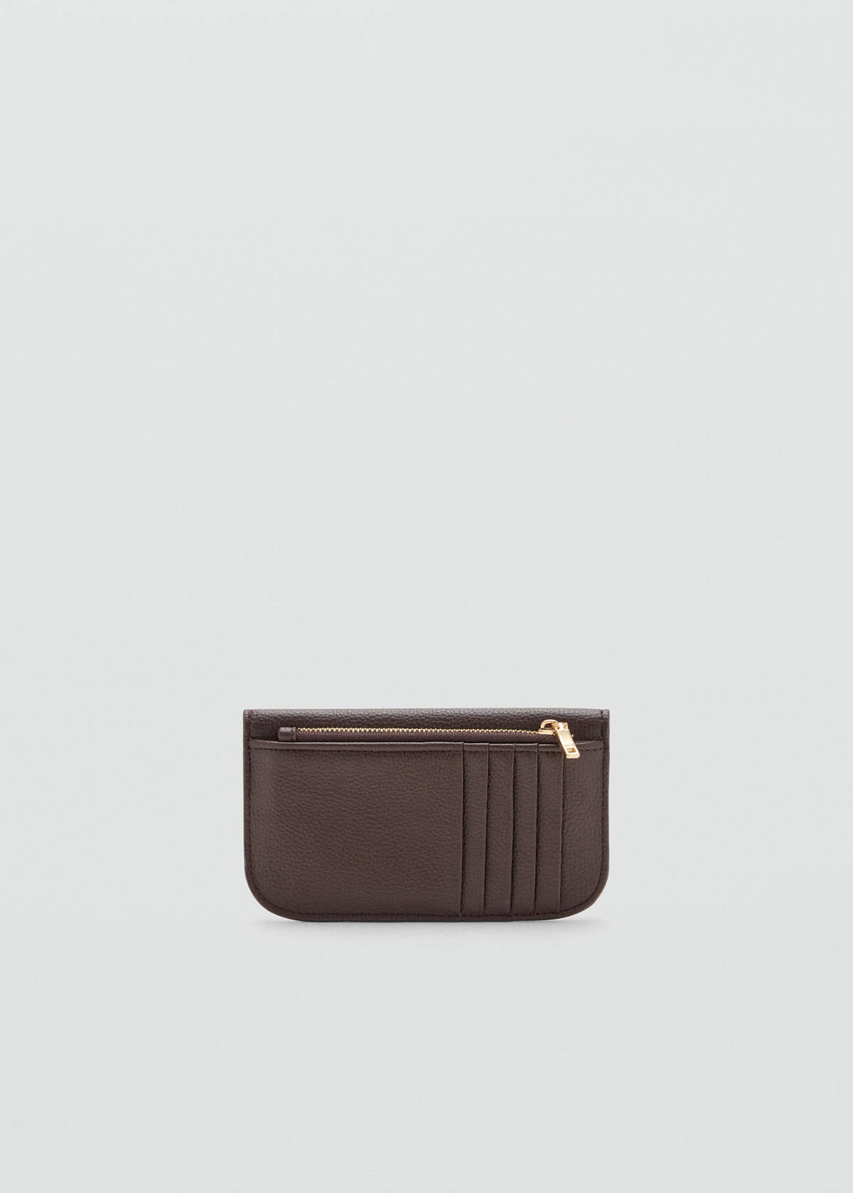 Wallet with button flap — Chocolate