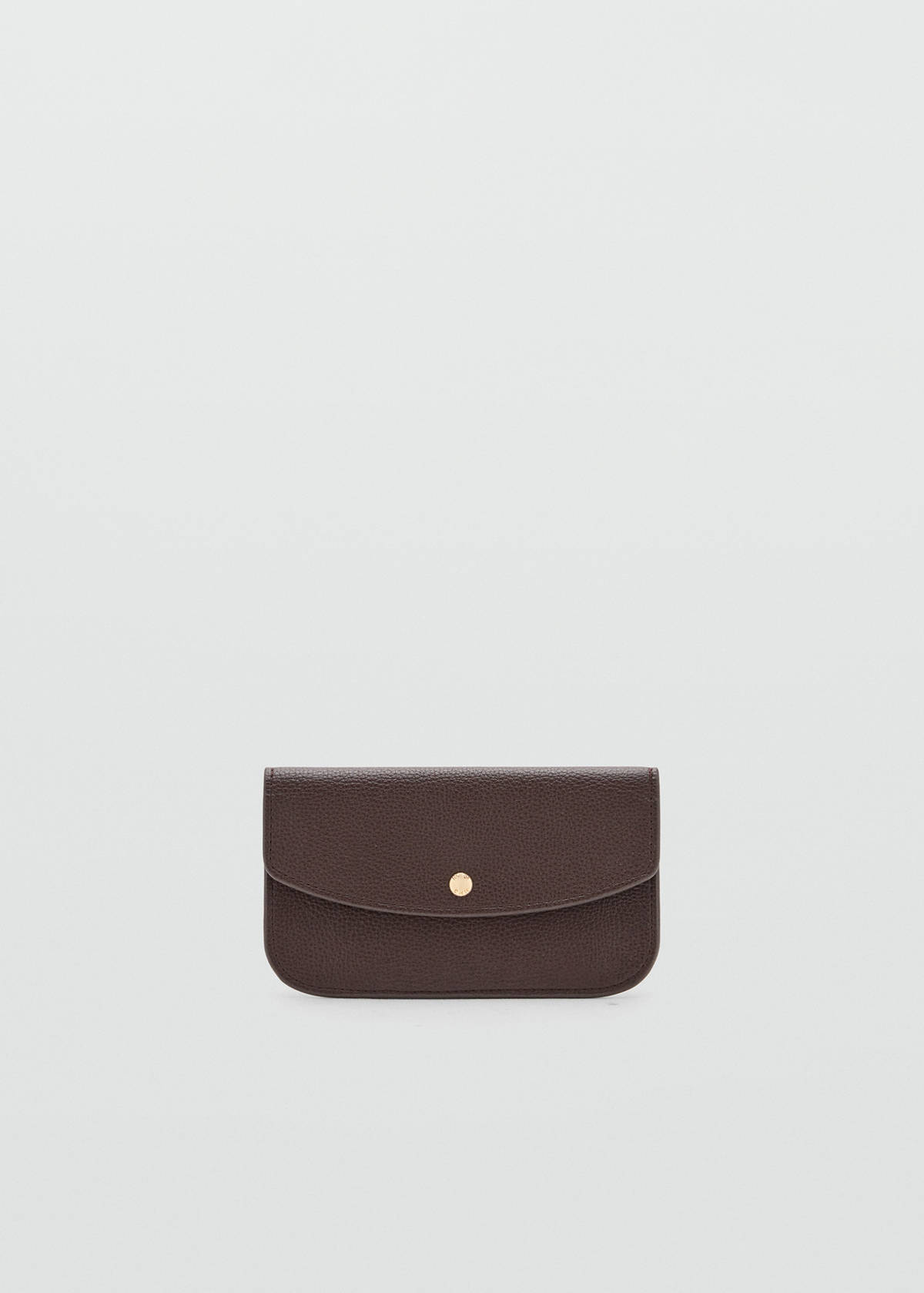 Wallet with button flap — Chocolate