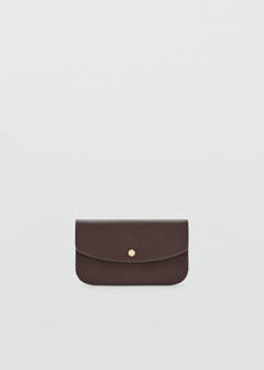 Wallet with button flap — Chocolate 1