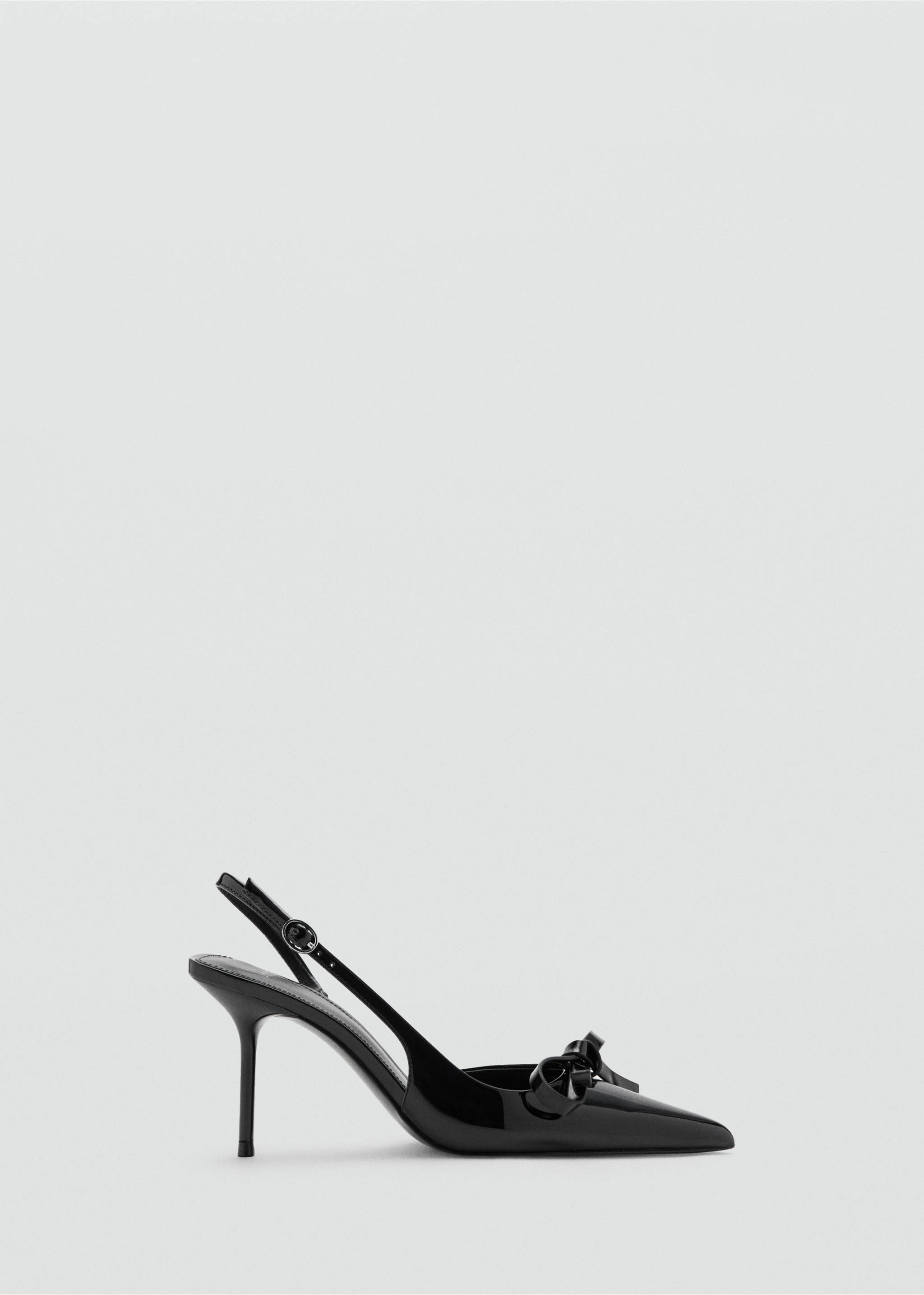 Chaussures à talons en cuir verni à nœud - Article sans modèle, Noir. Ref: 37093318-00.