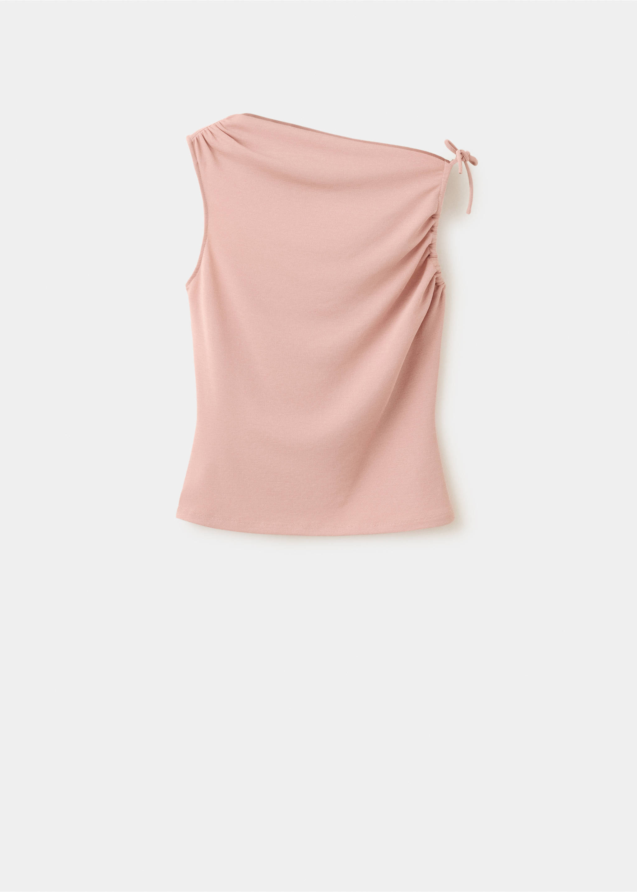Asymmetric ruched top - Article without model, Pink. Ref: 37093320-00.