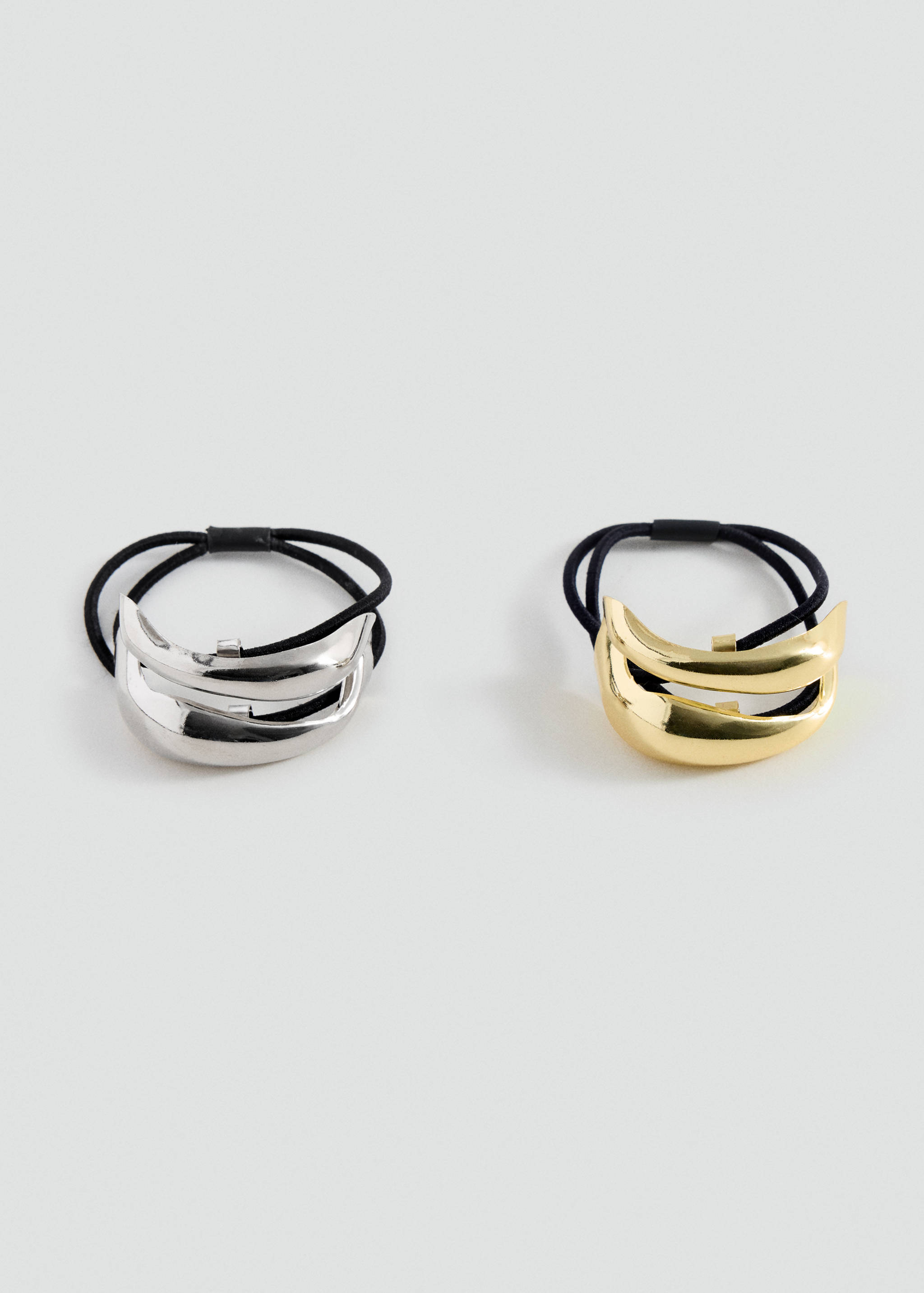 Pack of 2 hair bobbles with metallic detail - Article without model