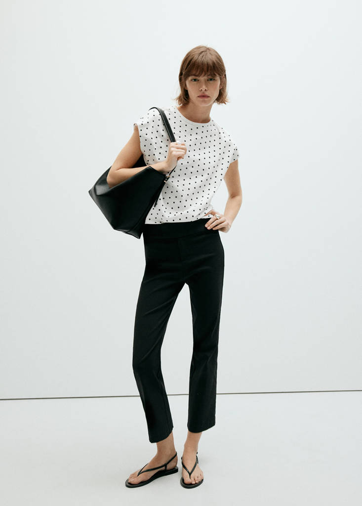 Polka dots cotton t-shirt — White