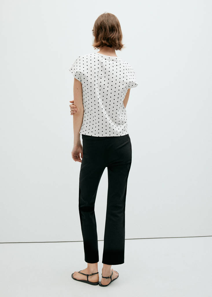 Polka dots cotton t-shirt — White