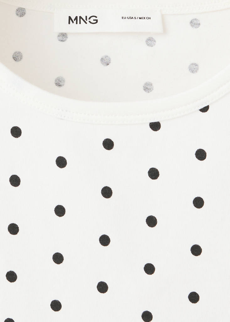 Polka dots cotton t-shirt — White