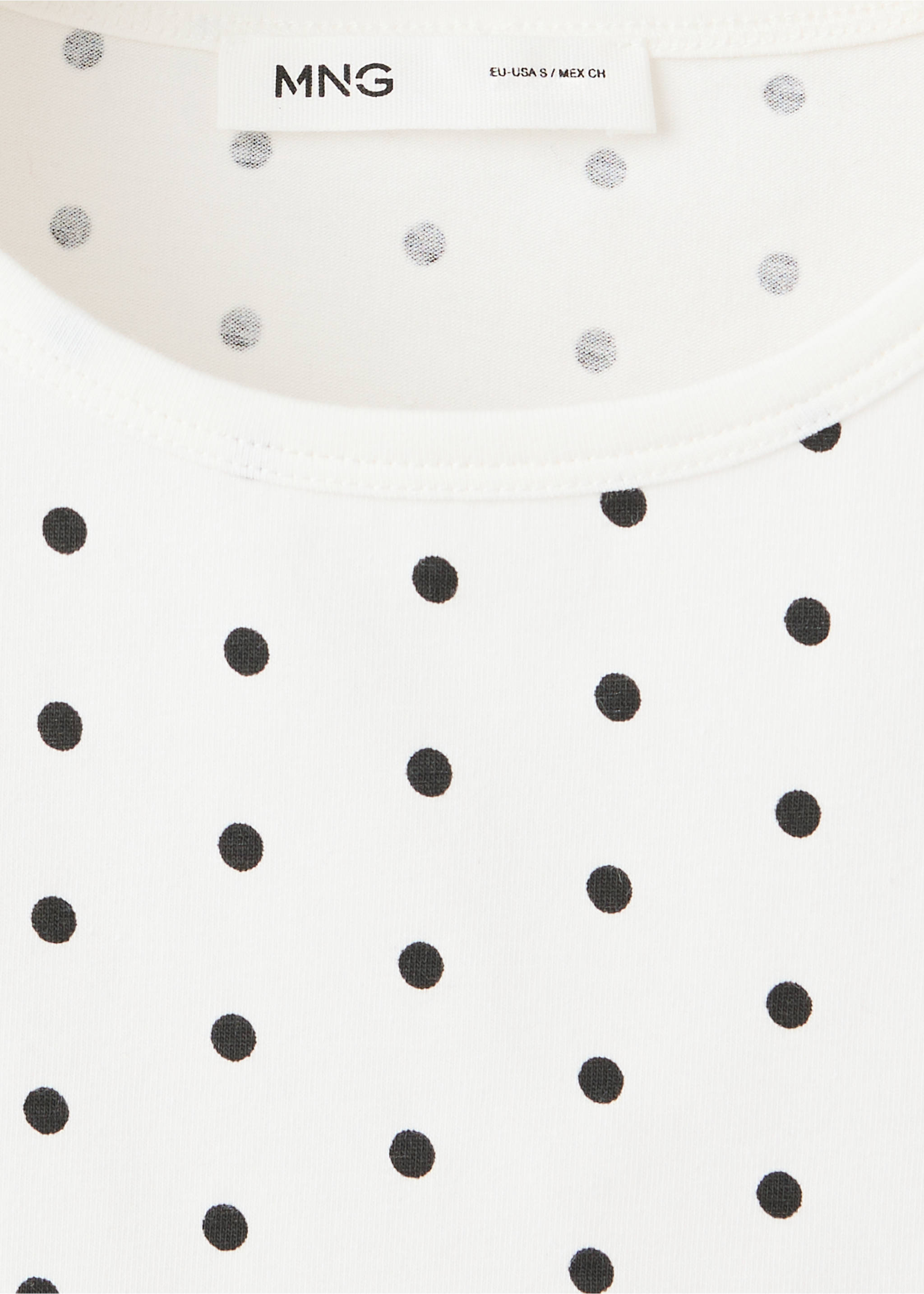 Polka dots cotton t-shirt - Details of the article 8, White. Ref: 37093324-00.