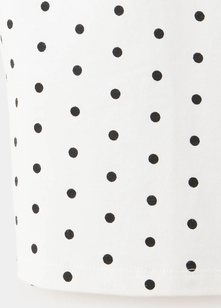 Polka dots cotton t-shirt — White