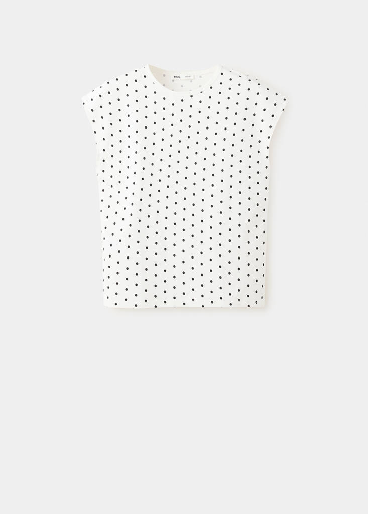 Polka dots cotton t-shirt — White