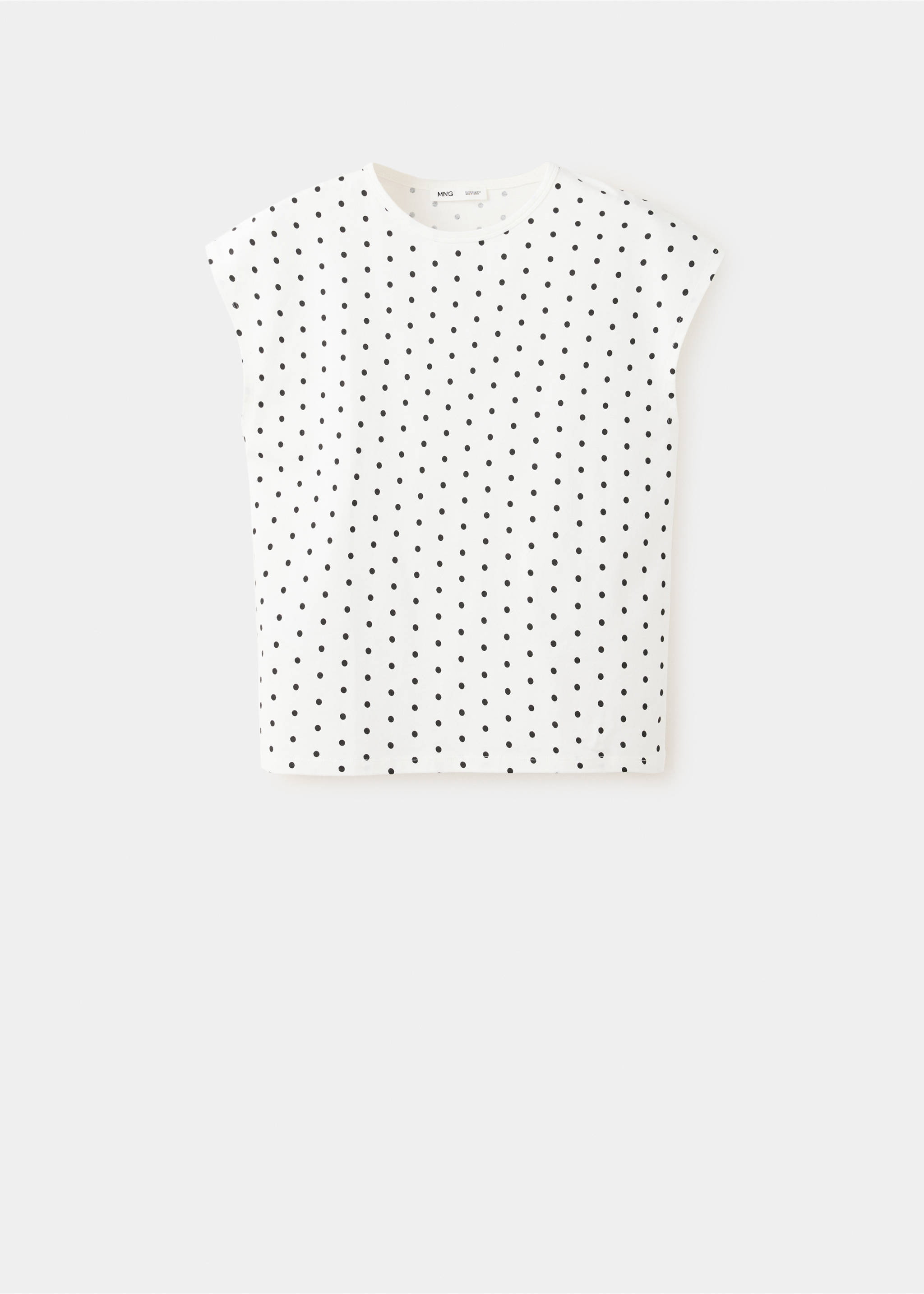 Polka dots cotton t-shirt - Article without model, White. Ref: 37093324-00.