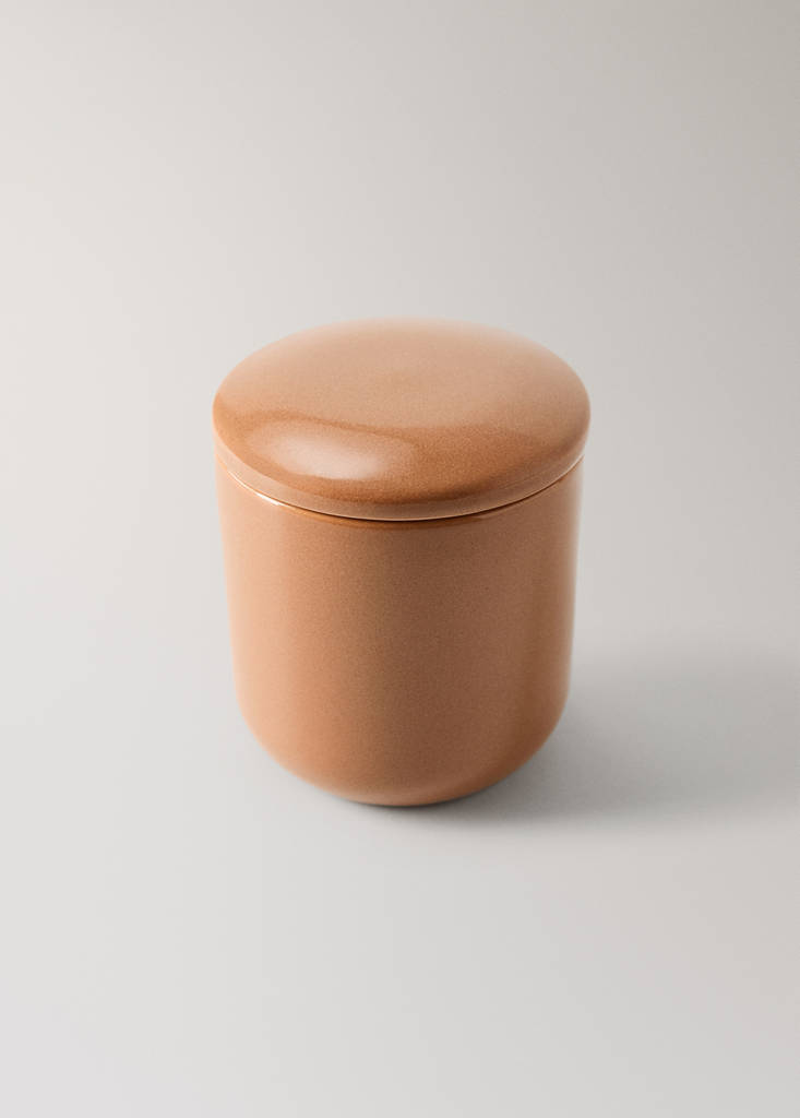 Stoneware box with lid — Burnt Orange