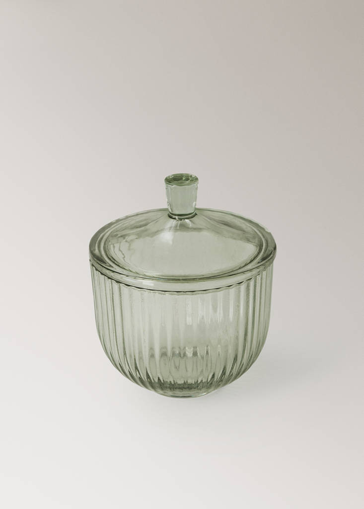 Glass bathroom container — Green