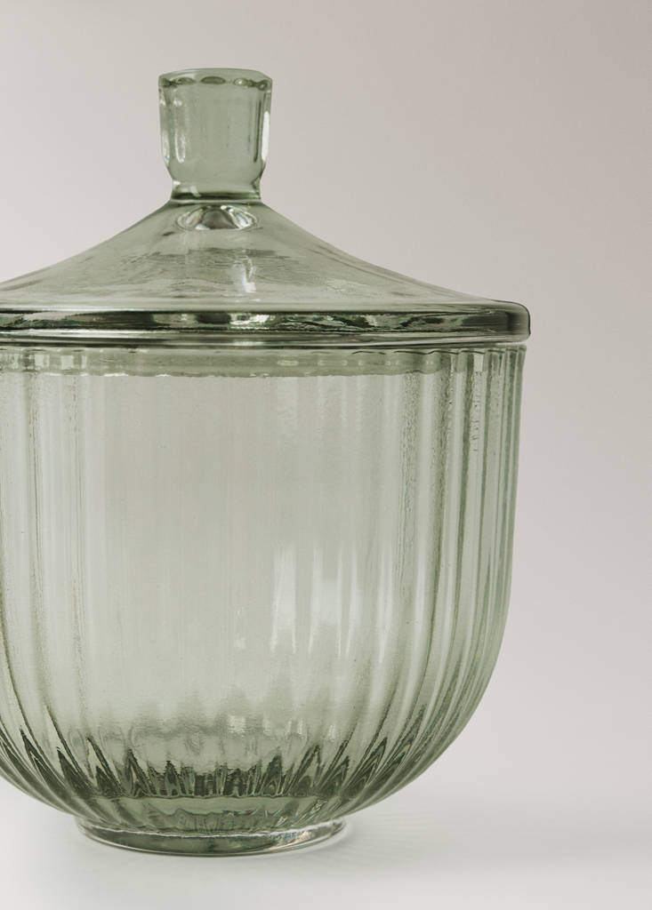 Glass bathroom container — Green