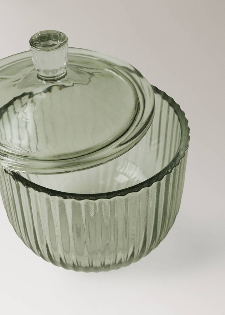 Glass bathroom container — Green