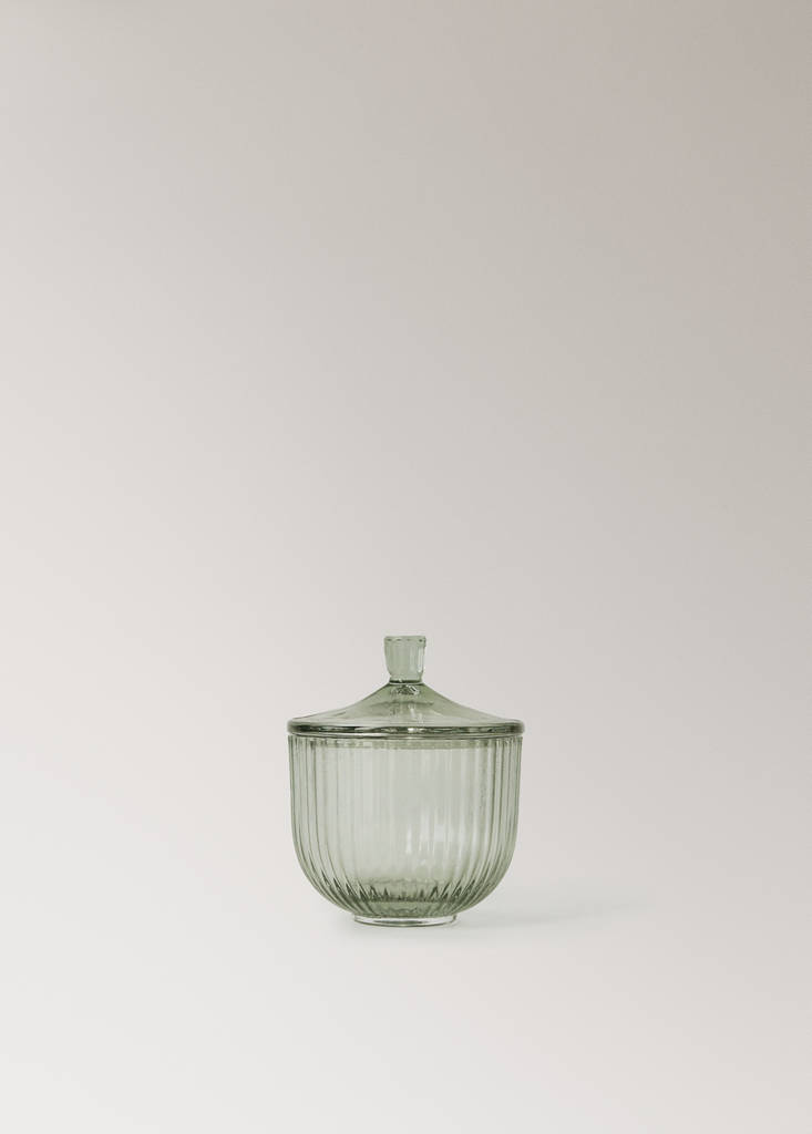 Glass bathroom container — Green