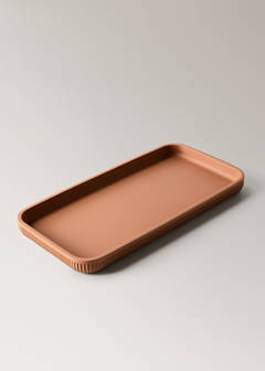 Striped resin bath tray — Ochre 2