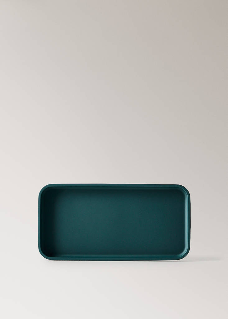 Striped resin bath tray — Dark Green