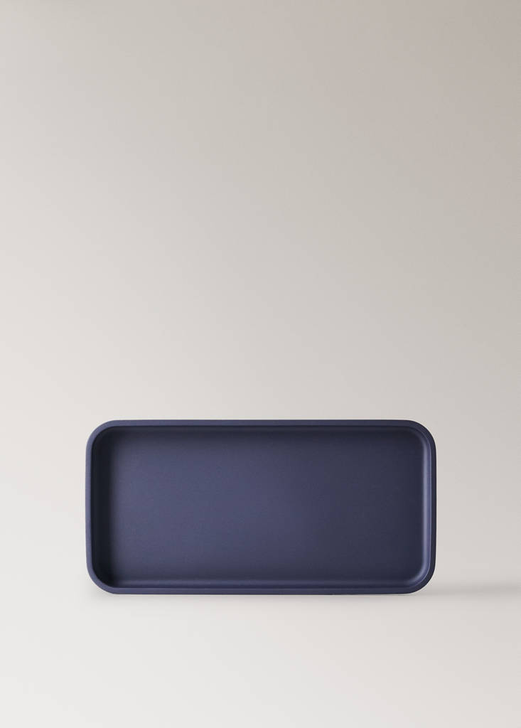Striped resin bath tray — Blue