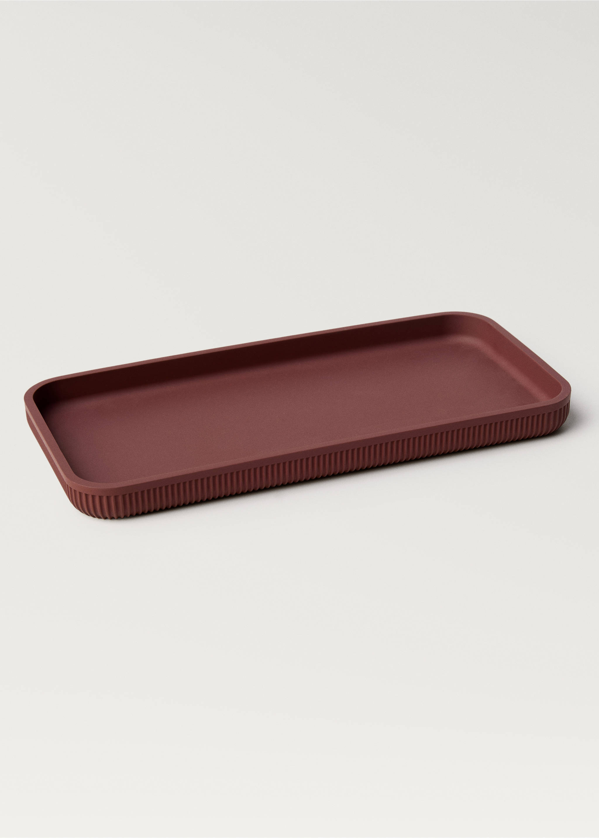 Striped resin bath tray - Details of the article 2, Maroon. Ref: 37093859-00.