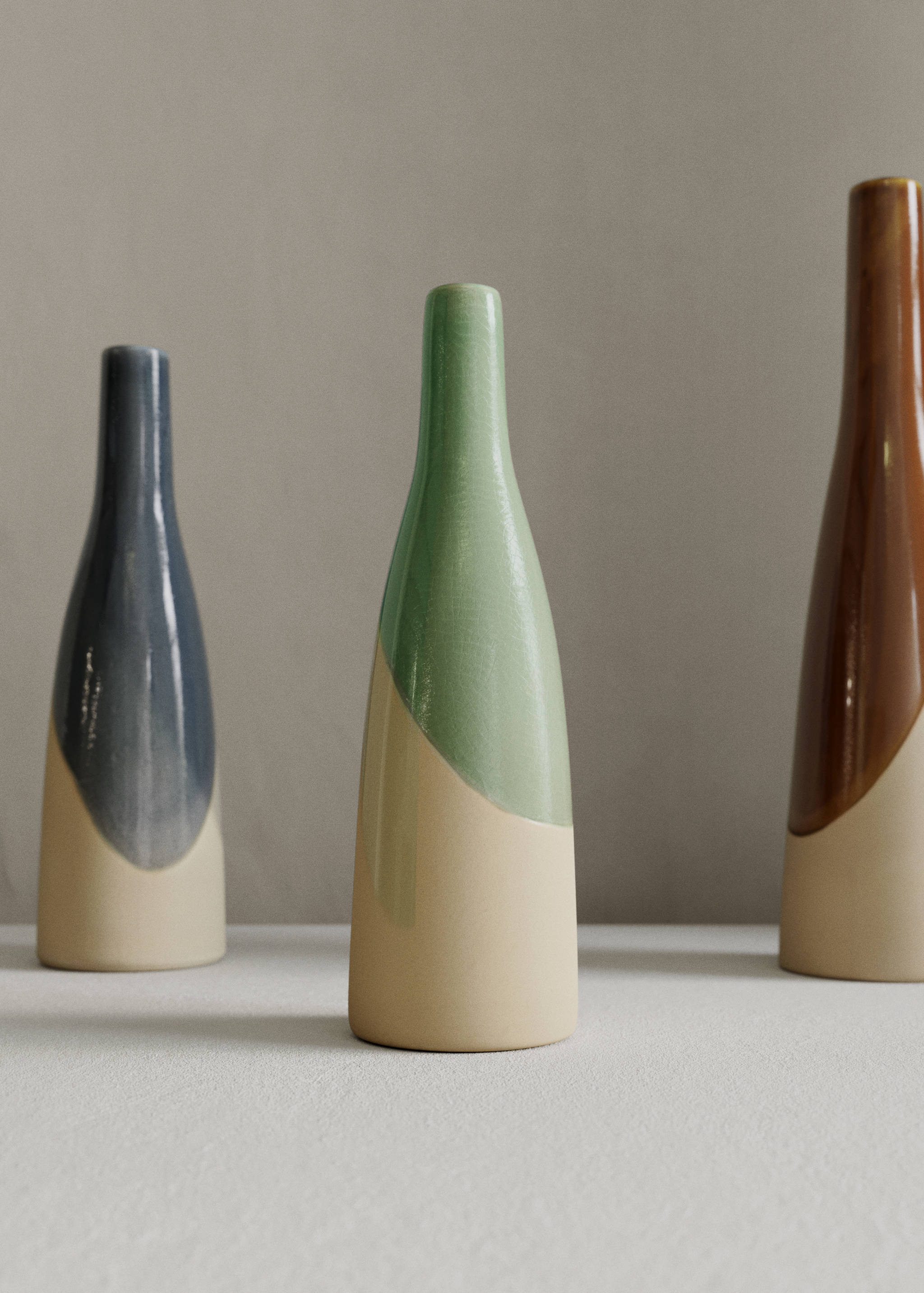 100% stoneware bicolour vase - General plane