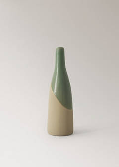 100% stoneware bicolour vase — Turquoise 5