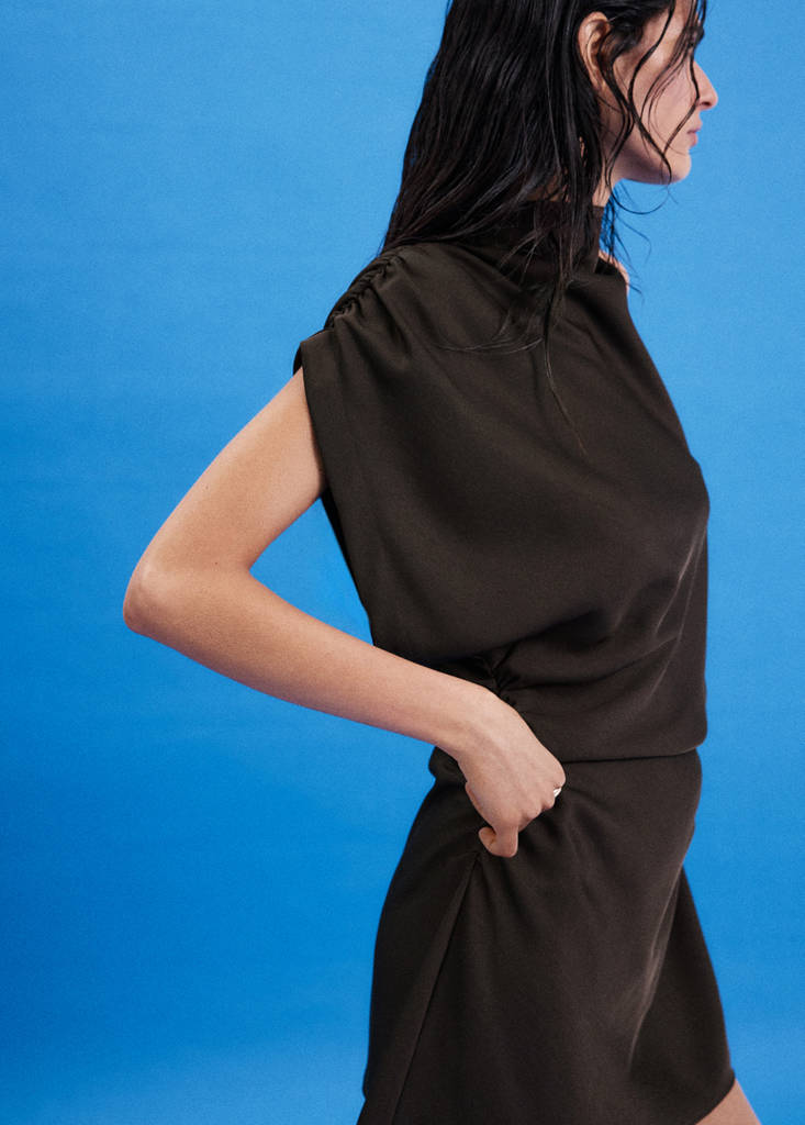 Side Ruched Asymmetric Dress