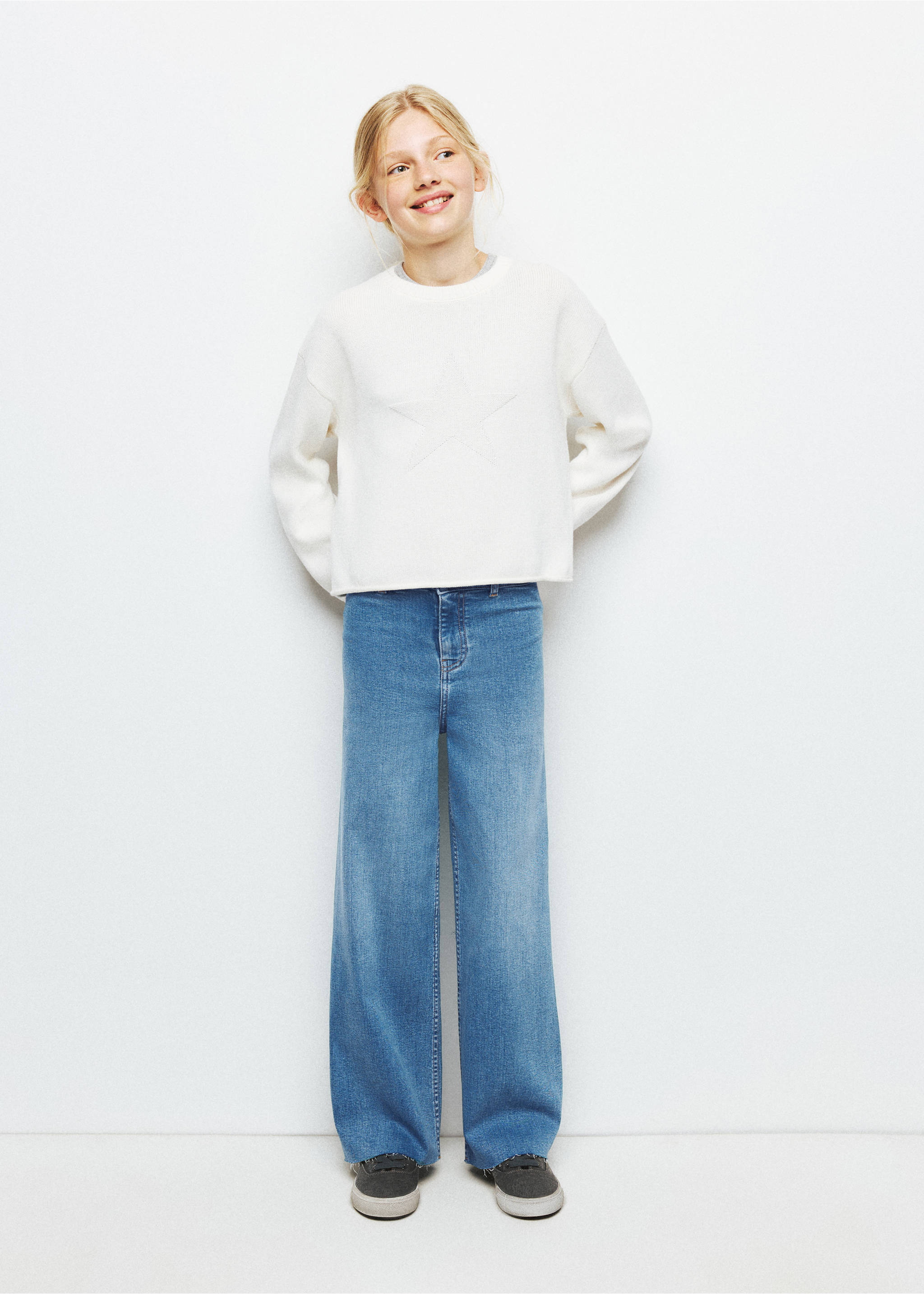 Straight seamless jeans - General plane, Medium Blue. Ref: 37093862-00.