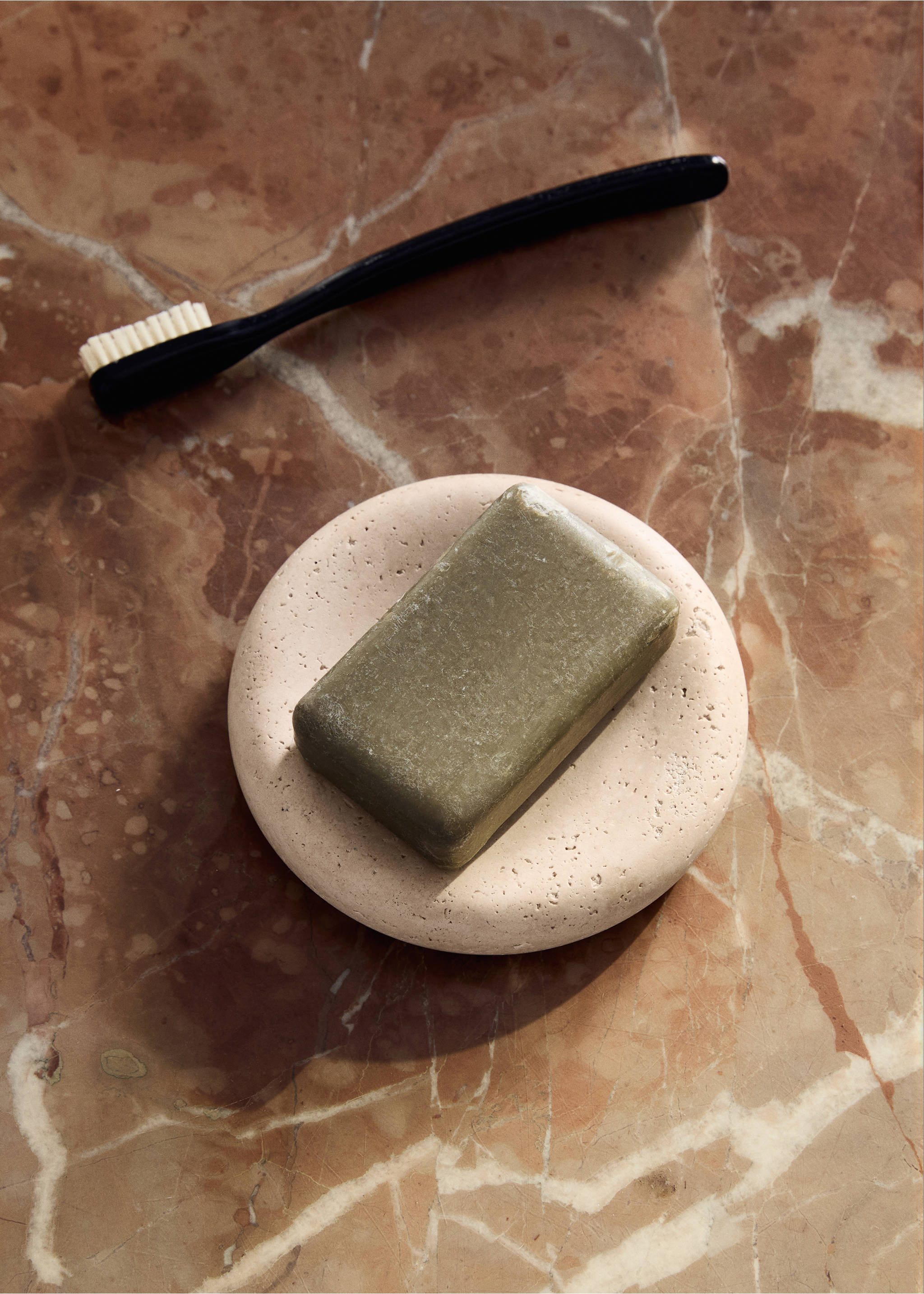 Marble soap dish - General plane, Ecru. Ref: 37093864-00.