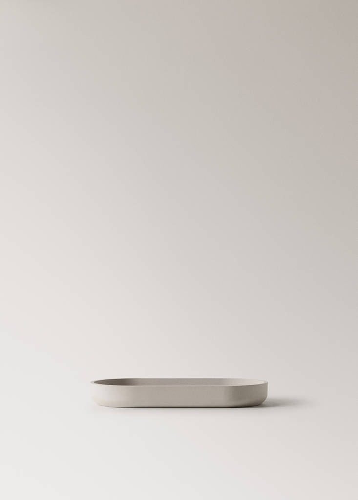 Resin bathroom tray — Ecru