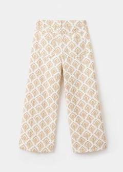 Floral-print wide leg jeans — Mustard 4