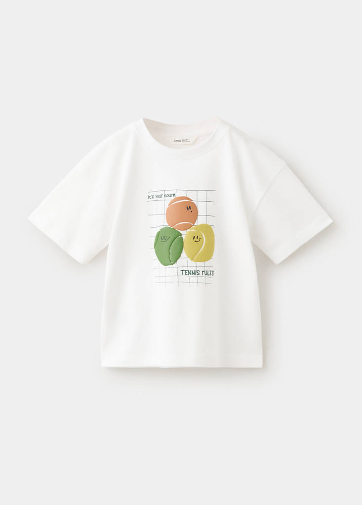 Printed cotton-blend t-shirt — White