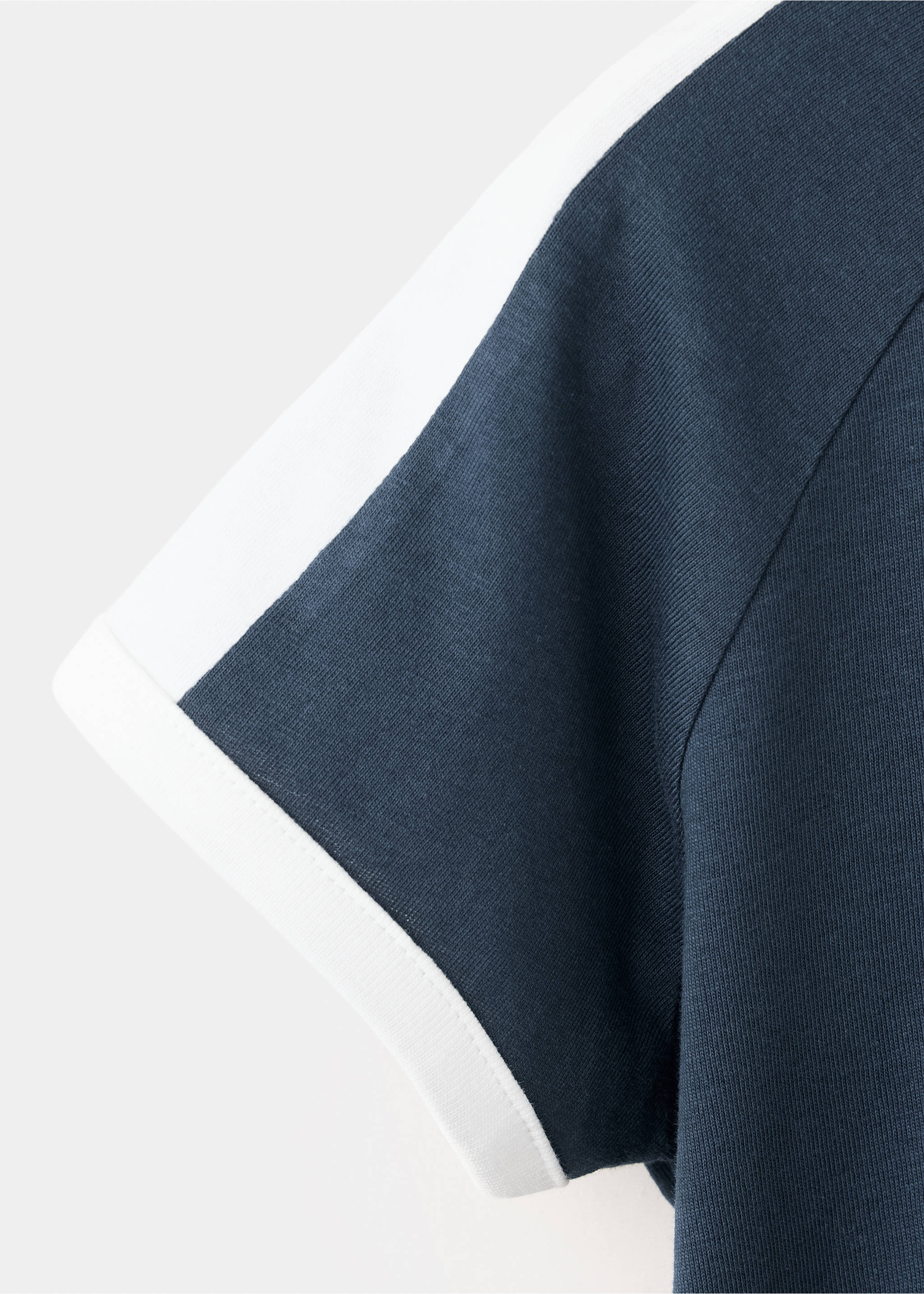 Printed cotton-blend t-shirt - Details of the article 8, Navy. Ref: 37093872-00.