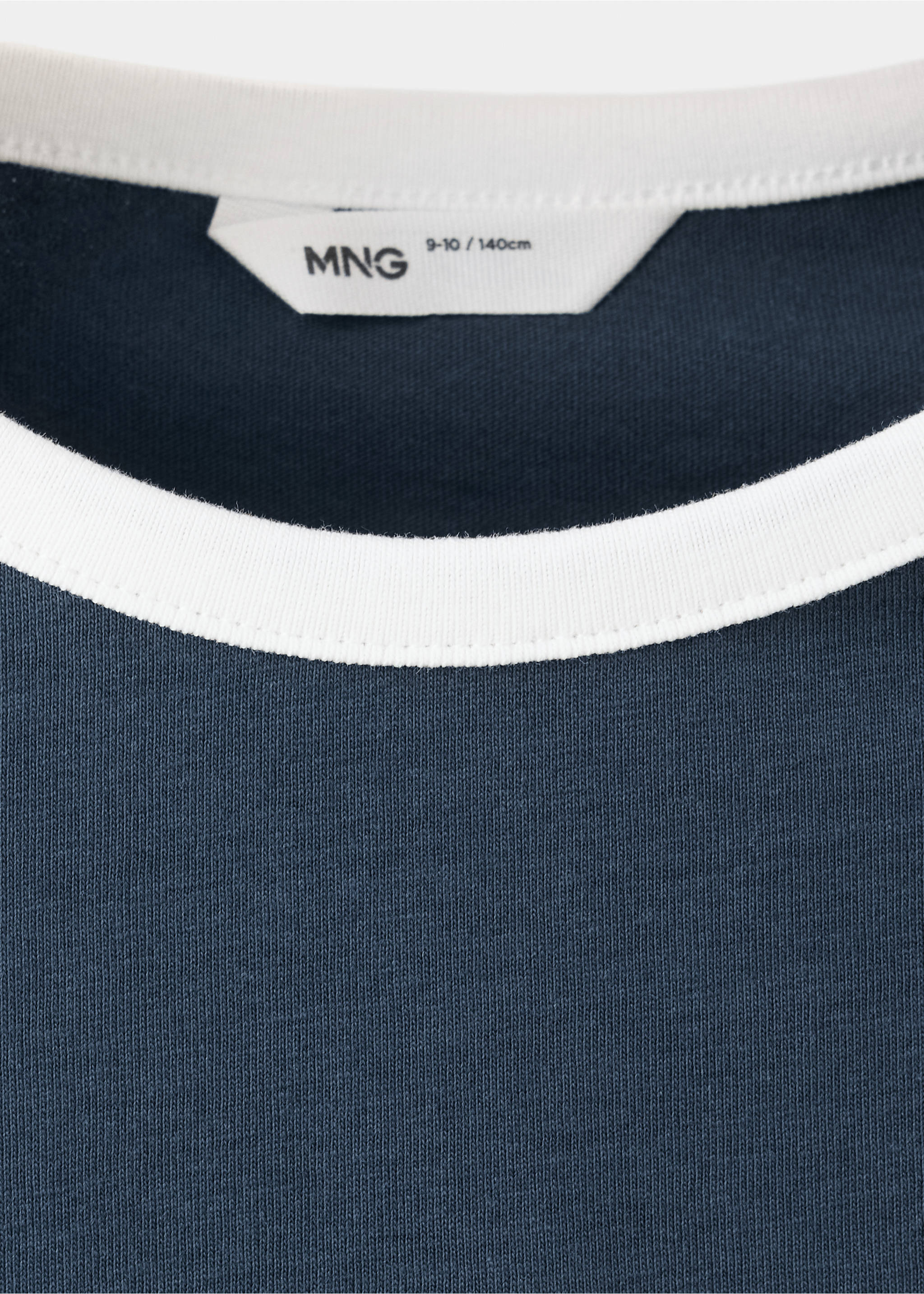 Printed cotton-blend t-shirt - Details of the article 0, Navy. Ref: 37093872-00.
